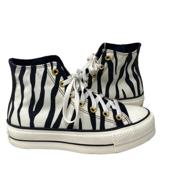 Converse Ctas Lift Platform Zebra Glitter Shoes Women Size Custom 570636C-WWZBYG - Picture 4 of 9